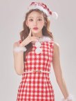 画像10: 【サンタコス 5点セット】ギンガムチェック タイトワンピースサンタコスプレ【XS-XLサイズ/2カラー】[YMT] (10)