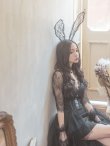 画像10: 【即日発送】ブラックバニーコスプレセット/ショートインロング【sugar nineハロウィン4点セット】 【S?XLサイズ/1カラー】[YMT] (10)