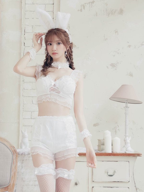 画像9: 【即日発送】【sugar nine×マリームーンコラボ】 セクシーレースバニーコスプレセット【sugar nineハロウィン7点セット】【S-Mサイズ/1カラー】[HC03] (9)