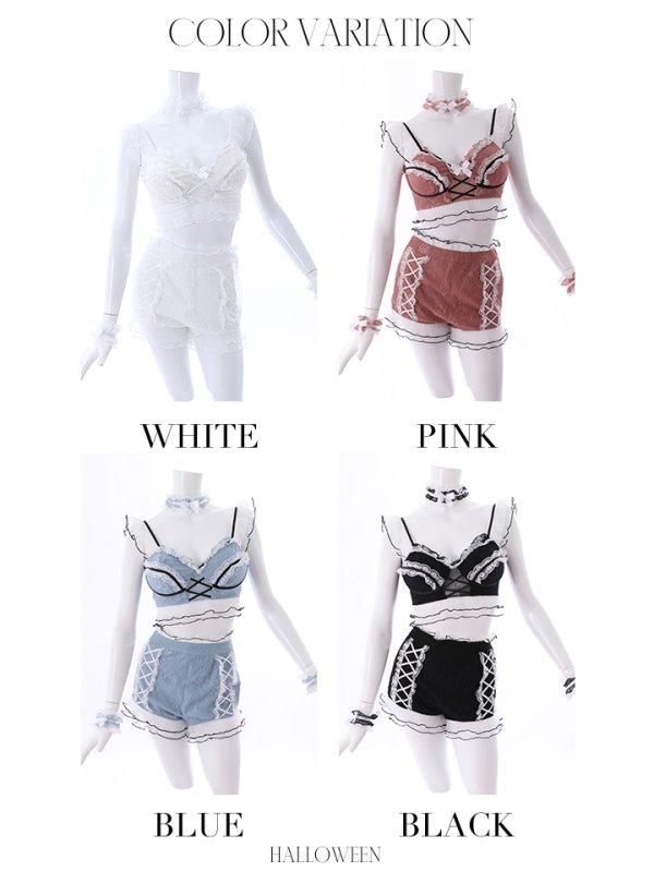 画像9: 【即日発送】【sugar nine×マリームーンコラボ】 セクシーレースバニーコスプレセット【sugar nineハロウィン7点セット】【S-Mサイズ/4カラー】[HC03] (9)