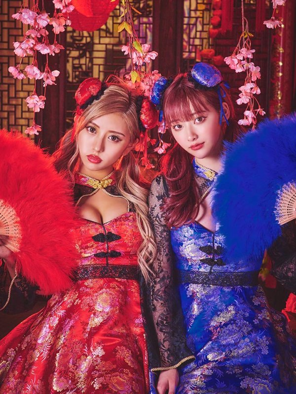 画像4: 【即日発送】フレアチャイナドレスコスプレセット【sugar nineハロウィン2点セット】【4サイズ/2カラー】(SE01YN)【HC03】 (4)