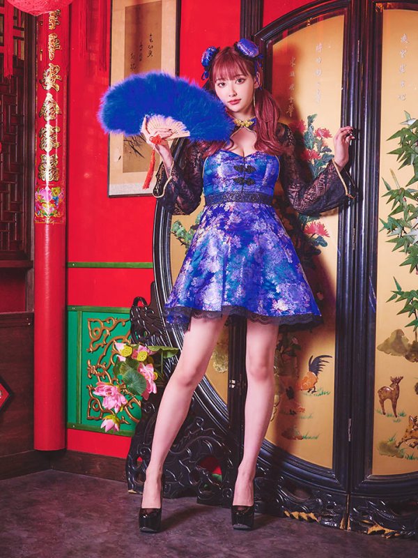 画像6: 【即日発送】フレアチャイナドレスコスプレセット【sugar nineハロウィン2点セット】【4サイズ/2カラー】(SE01YN)【HC03】 (6)