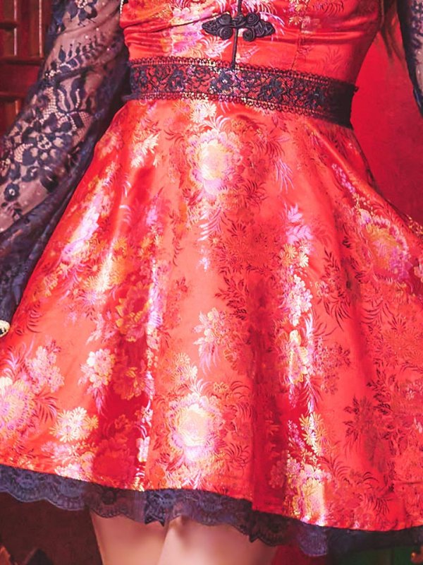 画像11: 【即日発送】フレアチャイナドレスコスプレセット【sugar nineハロウィン2点セット】【4サイズ/2カラー】(SE01YN)【HC03】 (11)