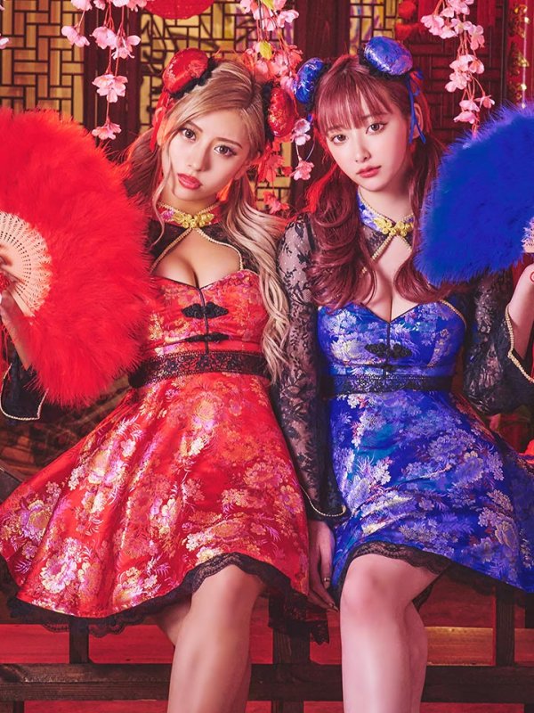 画像12: 【即日発送】フレアチャイナドレスコスプレセット【sugar nineハロウィン2点セット】【4サイズ/2カラー】(SE01YN)【HC03】 (12)