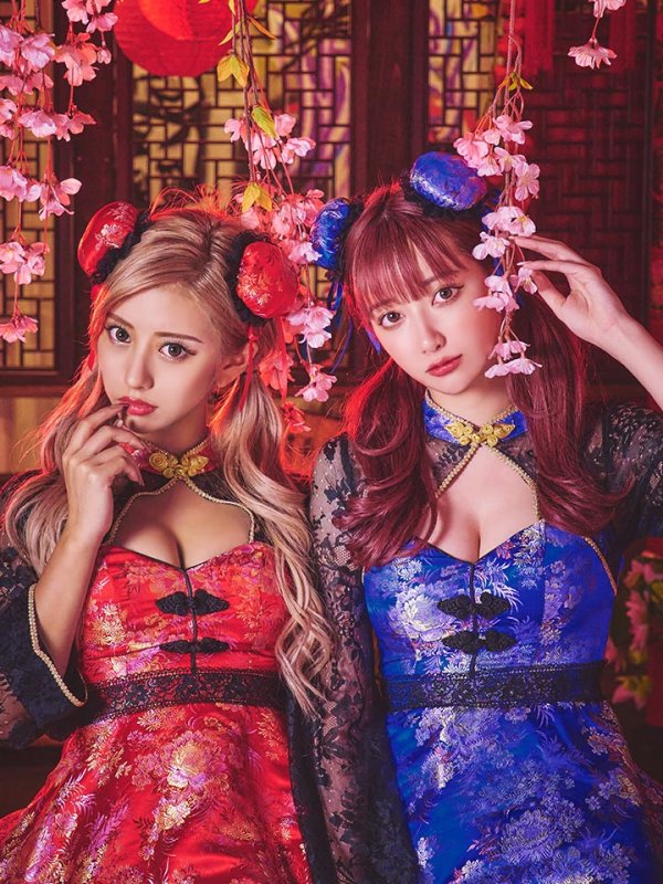 画像14: 【即日発送】フレアチャイナドレスコスプレセット【sugar nineハロウィン2点セット】【4サイズ/2カラー】(SE01YN)【HC03】 (14)