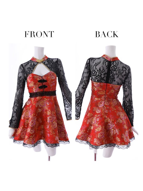 画像14: 【即日発送】フレアチャイナドレスコスプレセット【sugar nineハロウィン2点セット】【4サイズ/2カラー】(SE01YN)【OF01】 (14)