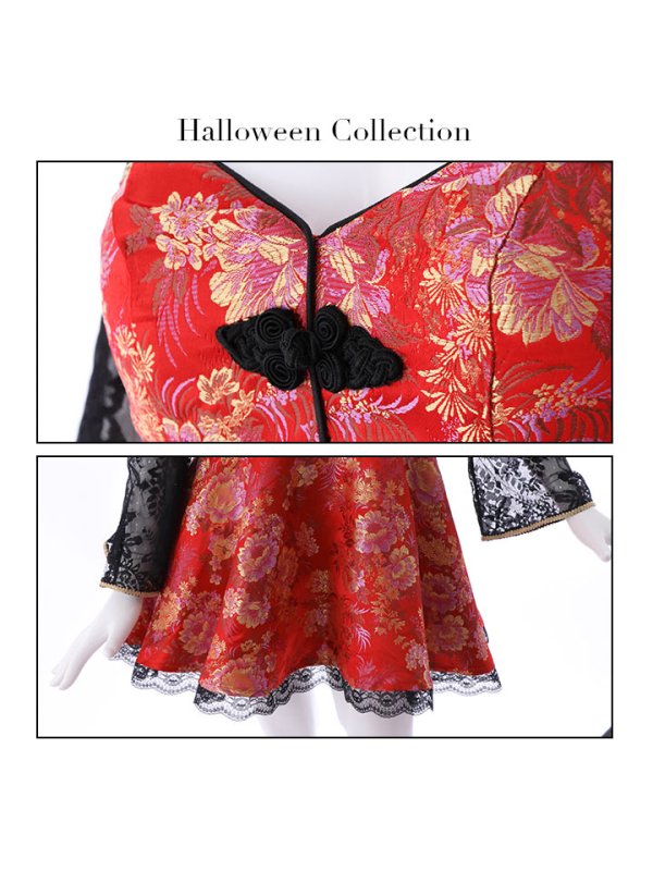 画像14: 【即日発送】フレアチャイナドレスコスプレセット【sugar nineハロウィン2点セット】【4サイズ/2カラー】(SE01YN)【HC03】 (14)