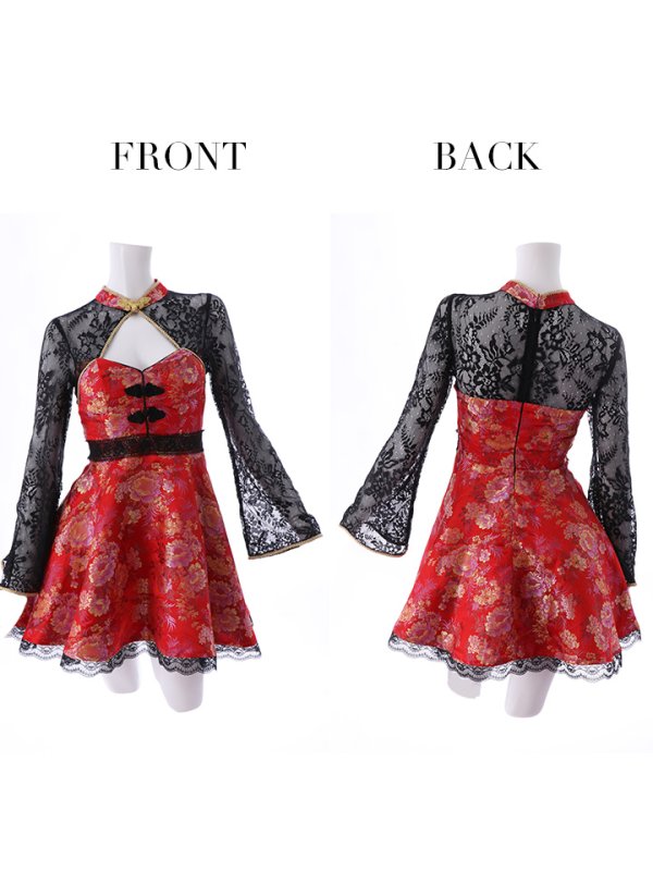 画像13: 【即日発送】フレアチャイナドレスコスプレセット【sugar nineハロウィン2点セット】【4サイズ/2カラー】(SE01YN)【OF01】 (13)