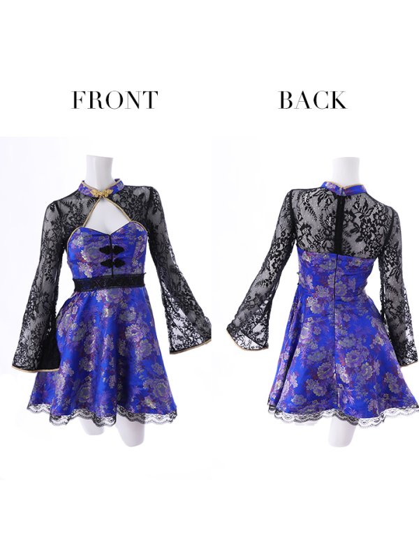 画像14: 【即日発送】フレアチャイナドレスコスプレセット【sugar nineハロウィン2点セット】【4サイズ/2カラー】(SE01YN)【OF01】 (14)