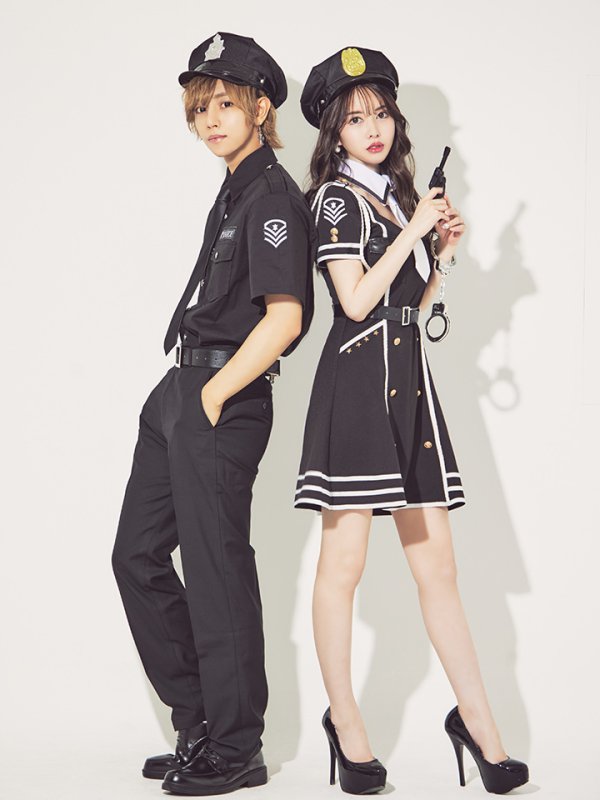 画像11: 【即日発送】メンズブラックポリス【sugar nineハロウィンコスプレ5点セット】【M-XLサイズ/1カラー】[HC03-Bsv] (11)