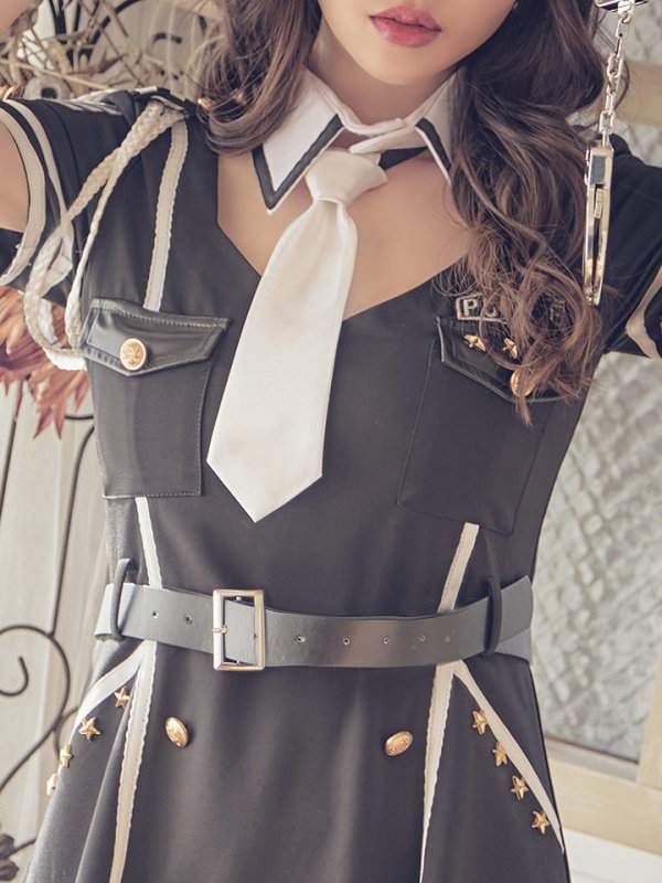 画像11: 【即日発送】ブラックポリスコスプレセット【sugar nineハロウィン5点セット】【M-XLサイズ/1カラー】[HC03-Bsv/HC03-Bg] (11)