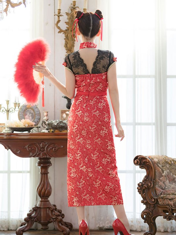 画像9: 【即日発送】ロングチャイナドレスコスプレセット【ハロウィン2点セット】【4サイズ/2カラー】(SE01YN)【HC03】 (9)