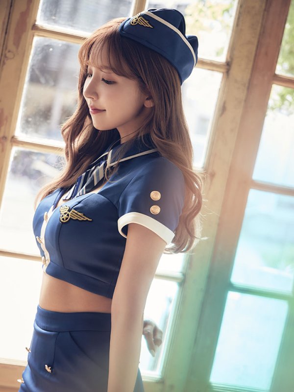 画像11: 【ハロウィン】セクシーCAコスプレ/2ピース/セットアップ【コスプレ4点セット】【XS-Mサイズ/1カラー】[OF01] (11)