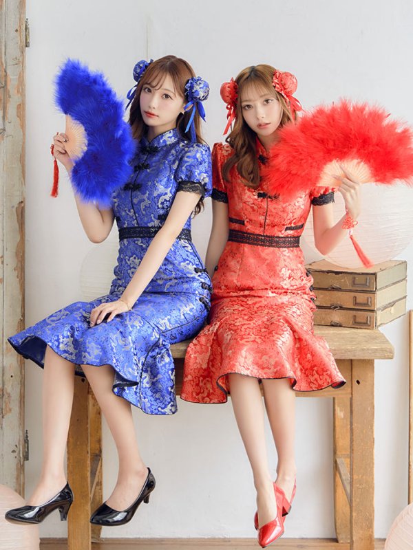 画像11: 【SALE!!】【即日発送】マーメイドスカートチャイナドレスコスプレ【sugar nineハロウィン2点セット】【S-Lサイズ/1カラー】 (SE01YN)[HC03] (11)