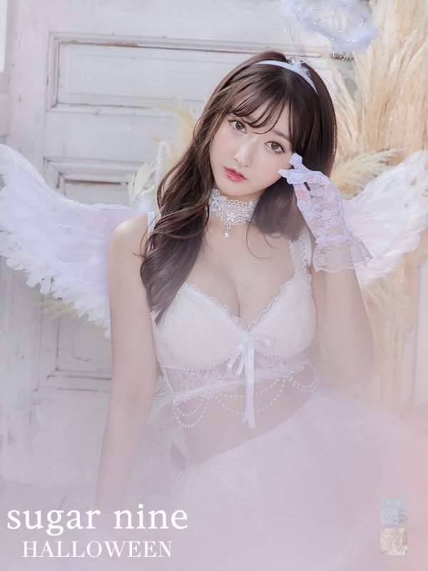 画像2: 【即日発送】2ピース/レースセクシーエンジェル/天使コスプレ【sugar nineハロウィン7点セット】【S-Mサイズ/2カラー】[YMT-H] (2)