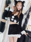 画像11: 【即日発送】セットアップベロアキャットコスプレ/2ピース/セパレート【sugar nineハロウィン4点セット】【S-Mサイズ/2カラー】[YMT] (11)
