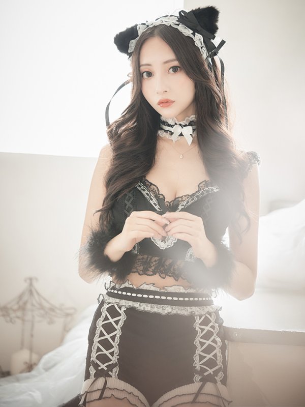 画像4: 【即日発送】【マリームーンコラボ】 セクシーレースキャット【ハロウィンコスプレ6点セット】【XS-Lサイズ/7カラー】[HC03] (4)