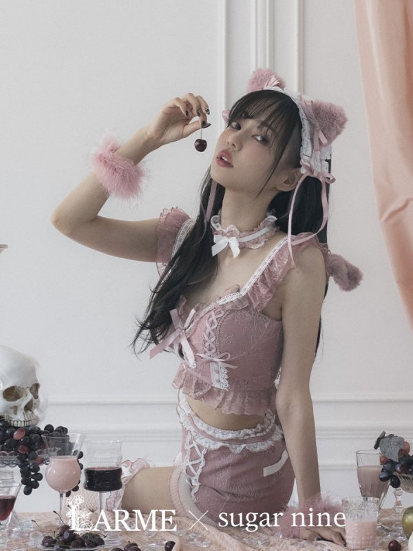 画像2: 【即日発送】【マリームーンコラボ】 セクシーレースキャット【ハロウィンコスプレ6点セット】【S-Lサイズ/5カラー】[HC03] (2)