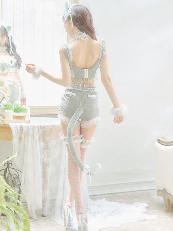 画像19: 【即日発送】【ハロウィン】【マリームーンコラボ】 セクシーレースキャット【コスプレ6点セット】【XS-L/7カラー】[OF01] (19)