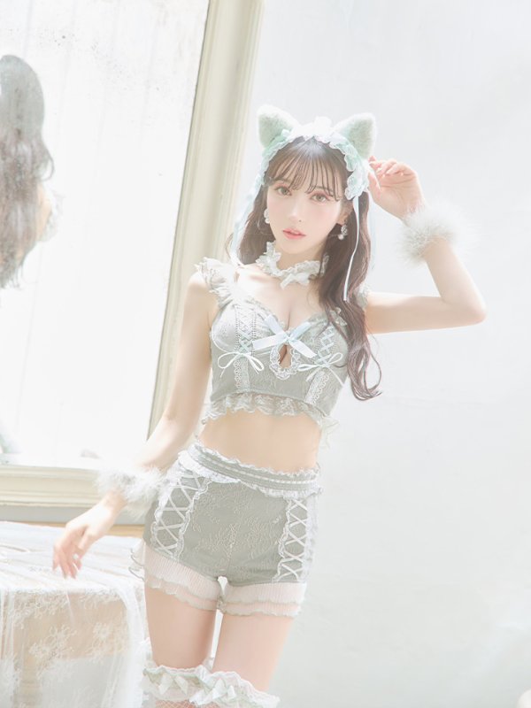 画像15: 【即日発送】【ハロウィン】【マリームーンコラボ】 セクシーレースキャット【コスプレ6点セット】【XS-L/7カラー】[OF01] (15)