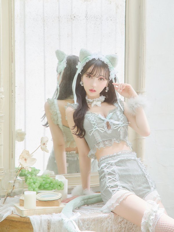 画像14: 【即日発送】【ハロウィン】【マリームーンコラボ】 セクシーレースキャット【コスプレ6点セット】【XS-L/7カラー】[OF01] (14)