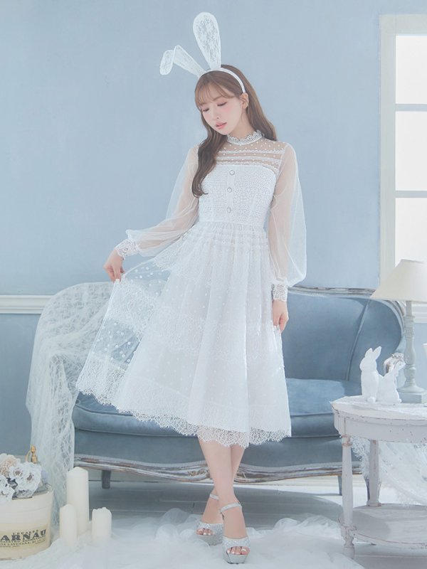 画像2: 【SALE!!】【即日発送】バニーワンピースコスプレ/レースワンピース【sugar nineハロウィン3点セット】【S-Lサイズ/1カラー】[OF01] (2)