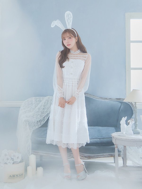 画像5: 【SALE!!】【即日発送】バニーワンピースコスプレ/レースワンピース【sugar nineハロウィン3点セット】【S-Lサイズ/1カラー】[OF01] (5)