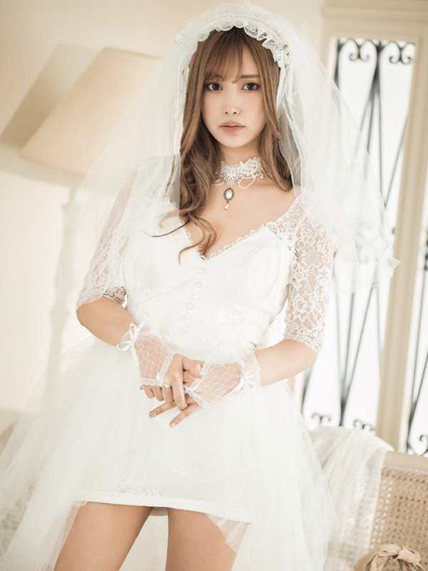 画像5: 【SALE!!】【即日発送】ショートイン花嫁ゾンビコスプレ/ブライドゾンビ【sugar nineハロウィン4点セット】【S-Lサイズ/1カラー】[OF01] (5)