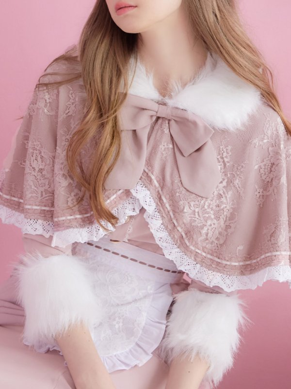 画像7: 【SALE!!】【即日発送】ファーポンチョ付きベアメイドコスプレ/ワンピースコスプレ【sugar nineハロウィン4点セット】【S-Lサイズ/1カラー】[OF01] (7)