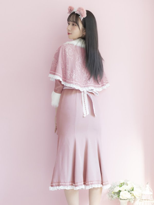 画像8: 【SALE!!】【即日発送】ファーポンチョ付きベアメイドコスプレ/ワンピースコスプレ【sugar nineハロウィン4点セット】【S-Lサイズ/1カラー】[OF01] (8)