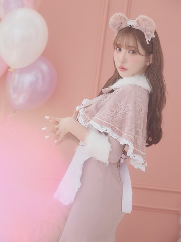 画像22: 【SALE!!】【即日発送】ファーポンチョ付きベアメイドコスプレ/ワンピースコスプレ【sugar nineハロウィン4点セット】【S-Lサイズ/1カラー】[OF01] (22)