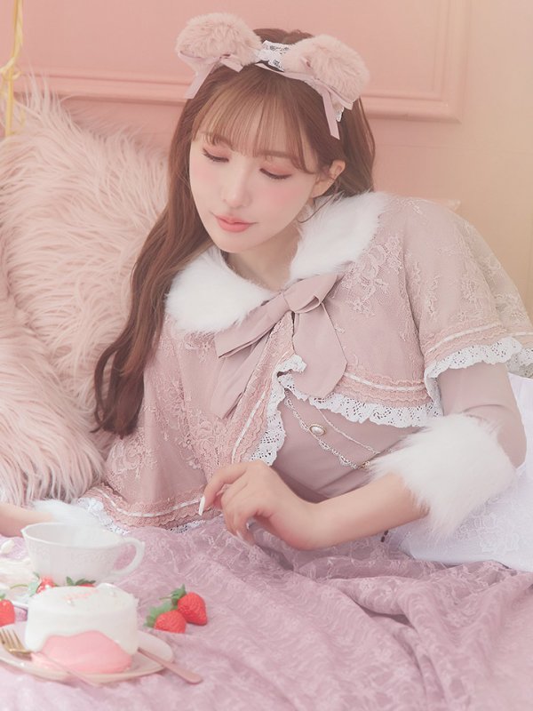 画像32: 【SALE!!】【即日発送】ファーポンチョ付きベアメイドコスプレ/ワンピースコスプレ【sugar nineハロウィン4点セット】【S-Lサイズ/1カラー】[OF01] (32)