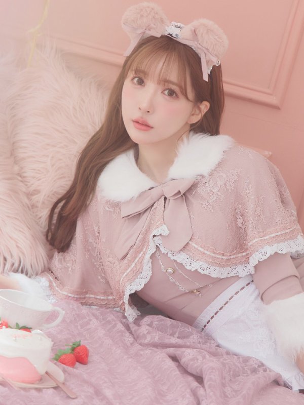 画像35: 【SALE!!】【即日発送】ファーポンチョ付きベアメイドコスプレ/ワンピースコスプレ【sugar nineハロウィン4点セット】【S-Lサイズ/1カラー】[OF01] (35)