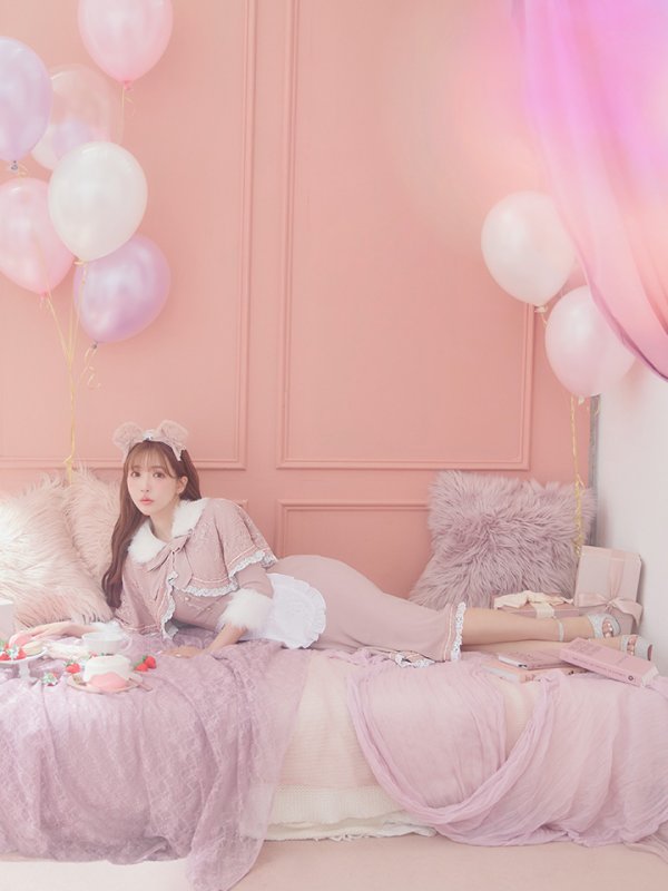 画像36: 【SALE!!】【即日発送】ファーポンチョ付きベアメイドコスプレ/ワンピースコスプレ【sugar nineハロウィン4点セット】【S-Lサイズ/1カラー】[OF01] (36)