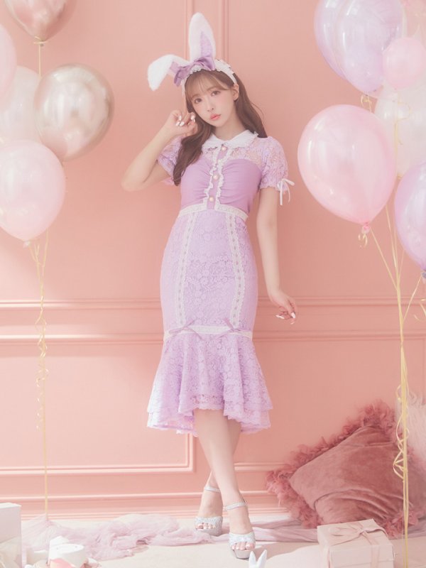 画像5: 【SALE!!】【即日発送】バニーレースワンピースコスプレ/マーメイドスカート【sugar nineハロウィン3点セット】【S-Lサイズ/2カラー】(SU220153)[OF01] (5)