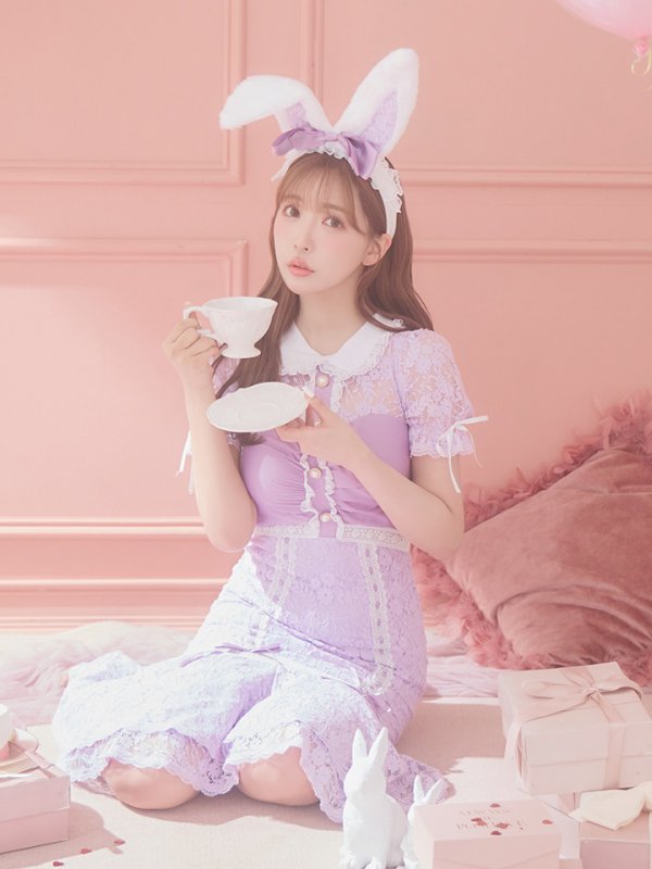 画像8: 【SALE!!】【即日発送】バニーレースワンピースコスプレ/マーメイドスカート【sugar nineハロウィン3点セット】【S-Lサイズ/2カラー】(SU220153)[OF01] (8)