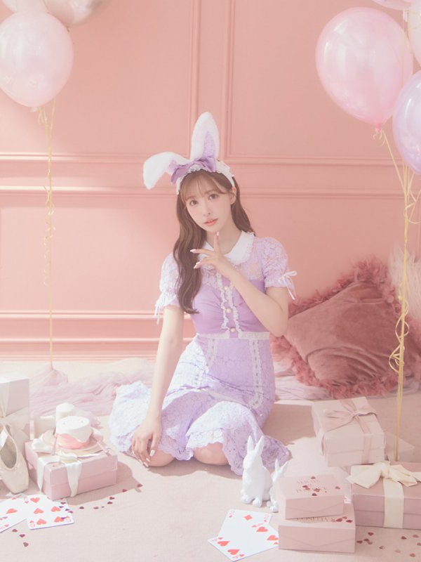 画像9: 【SALE!!】【即日発送】バニーレースワンピースコスプレ/マーメイドスカート【sugar nineハロウィン3点セット】【S-Lサイズ/2カラー】(SU220153)[OF01] (9)