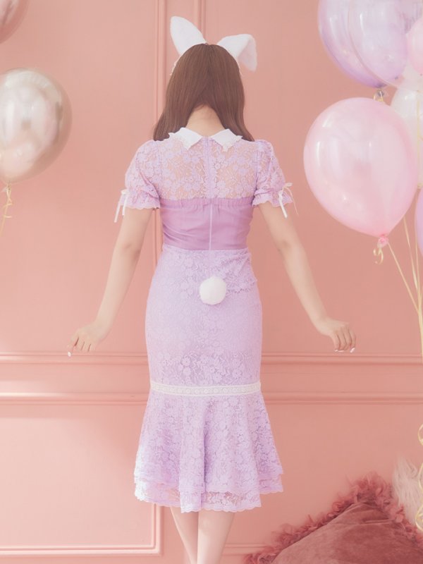 画像15: 【SALE!!】【即日発送】バニーレースワンピースコスプレ/マーメイドスカート【sugar nineハロウィン3点セット】【S-Lサイズ/2カラー】(SU220153)[OF01] (15)