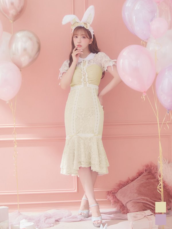 画像21: 【SALE!!】【即日発送】バニーレースワンピースコスプレ/マーメイドスカート【sugar nineハロウィン3点セット】【S-Lサイズ/2カラー】(SU220153)[OF01] (21)