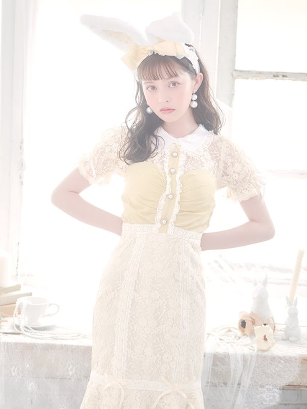 画像4: 【SALE!!】【即日発送】【ハロウィン】 バニーレースワンピースコスプレ 【コスプレ3点セット】【S-Lサイズ/2カラー】[OF01] (4)