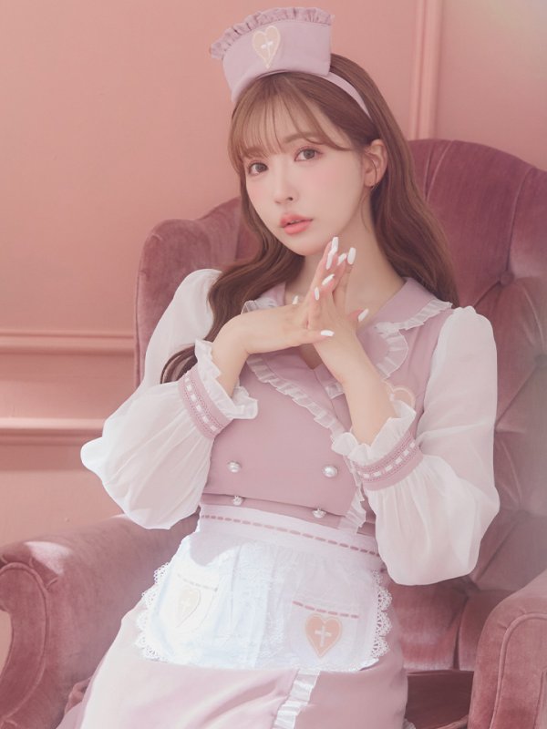 画像10: 【即日発送】ナースコスプレ/ワンピースコスプレ/Aライン/フレアスカート【sugar nineハロウィン3点セット】【S-Lサイズ/1カラー】(SU220155)[HC03] (10)