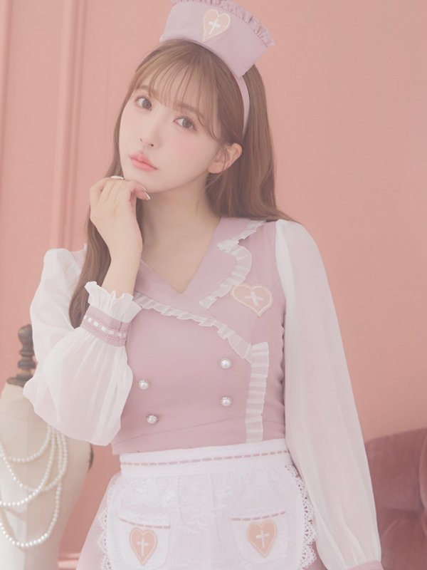 画像13: 【即日発送】ナースコスプレ/ワンピースコスプレ/Aライン/フレアスカート【sugar nineハロウィン3点セット】【S-Lサイズ/1カラー】(SU220155)[HC03] (13)