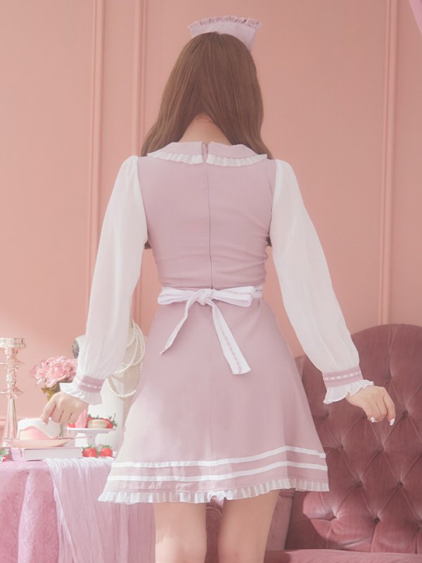 画像15: 【即日発送】ナースコスプレ/ワンピースコスプレ/Aライン/フレアスカート【sugar nineハロウィン3点セット】【S-Lサイズ/1カラー】(SU220155)[HC03] (15)