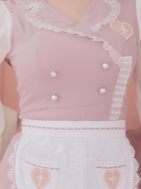 画像16: 【即日発送】ナースコスプレ/ワンピースコスプレ/Aライン/フレアスカート【sugar nineハロウィン3点セット】【S-Lサイズ/1カラー】(SU220155)[HC03] (16)