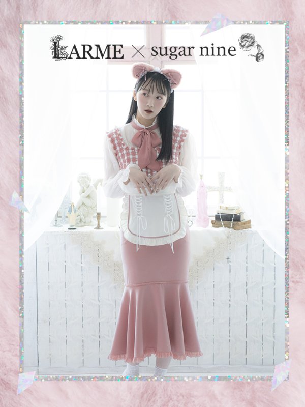 画像1: 【即日発送】ツイードキャットワンピースコスプレ/マーメイドスカート【sugar nineハロウィン3点セット】【S-Lサイズ/1カラー】[YMT] (1)