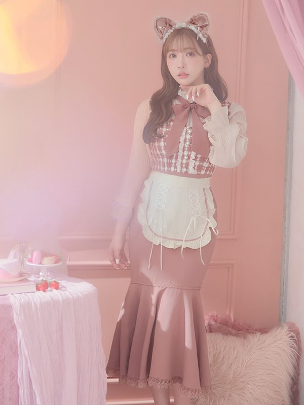 画像4: 【即日発送】ツイードキャットワンピースコスプレ/マーメイドスカート【sugar nineハロウィン3点セット】【S-Lサイズ/1カラー】[OF01] (4)