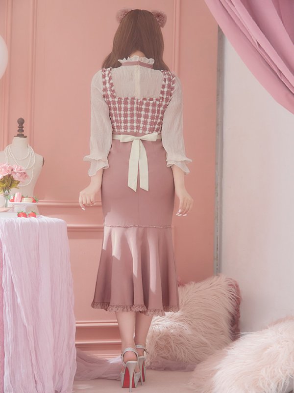 画像6: 【即日発送】ツイードキャットワンピースコスプレ/マーメイドスカート【sugar nineハロウィン3点セット】【S-Lサイズ/1カラー】[OF01] (6)