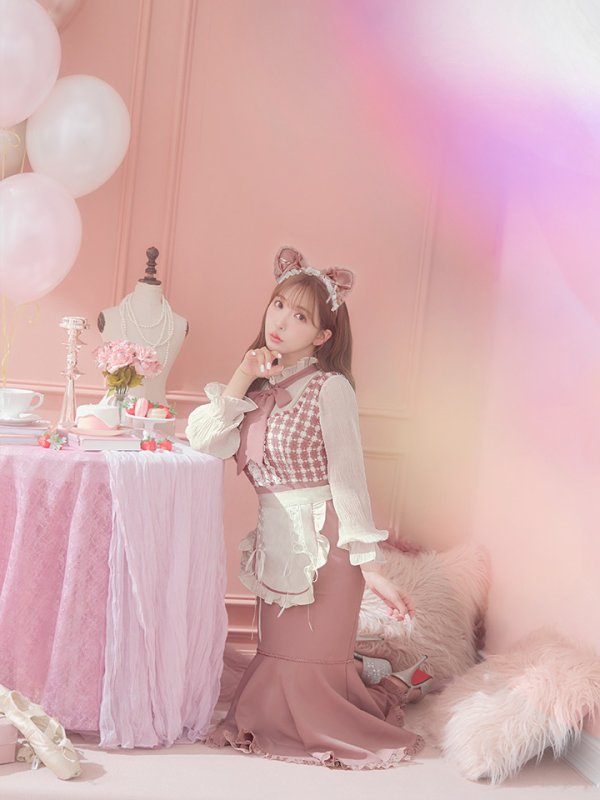 画像9: 【即日発送】ツイードキャットワンピースコスプレ/マーメイドスカート【sugar nineハロウィン3点セット】【S-Lサイズ/1カラー】[OF01] (9)