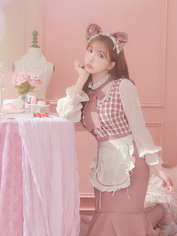 画像12: 【即日発送】ツイードキャットワンピースコスプレ/マーメイドスカート【sugar nineハロウィン3点セット】【S-Lサイズ/1カラー】[OF01] (12)