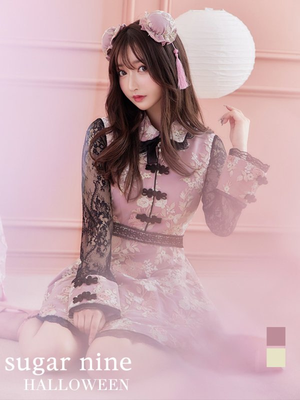 画像4: 【即日発送】Aライン/フレアスカートチャイナコスプレ【sugar nineハロウィン3点セット】【S-Mサイズ/3カラー】[HC03] (4)